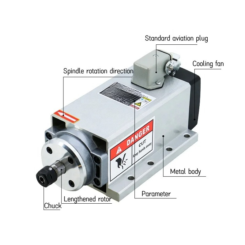 Er20 Collet Chuck Spindle Motor 220V - มอเตอร์แกนมอเตอร์เครื่องกัด 2.2 กิโลวัตต์ 220 โวลต์ 380