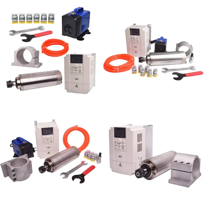 2.2Kw Water Cooled Spindle Kit Vfd - ชุดสปินเดิลระบายความร้อนด้วยน้ำ Gdz80 2.2kw ชุดมอเตอร์สปินเดิล VFD สำหรับเครื่อง