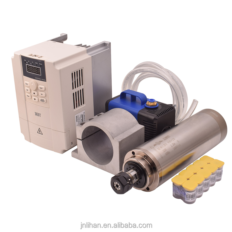2.2Kw Water Cooled Spindle Kit Vfd - ชุดอินเวอร์เตอร์ VFD มอเตอร์แกนหมุน CNC ระบายความร้อนด้วยน้ำ GDZ