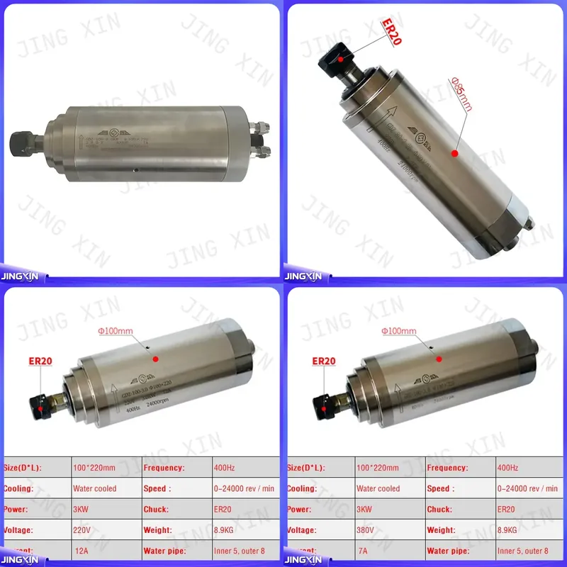 มอเตอร์สปินเดิล CNC แบบกำหนดเอ - Er20 Collet Chuck Spindle Motor 220V บทวิจารณ์และราคา